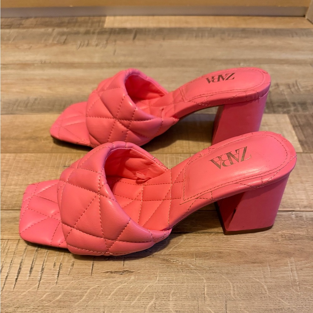 Zara Vibrant Pink Quilted Heels